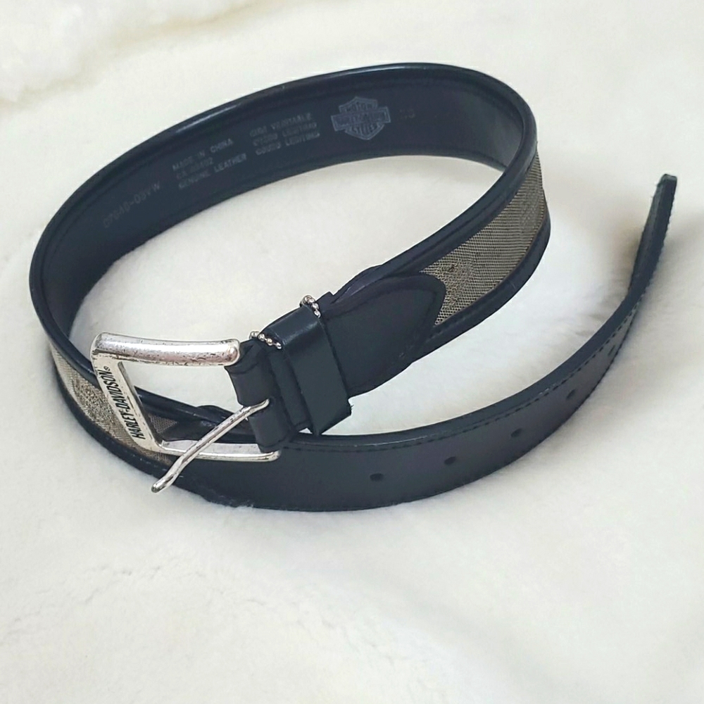 Harley Davidson leather belt metal detail women size XS